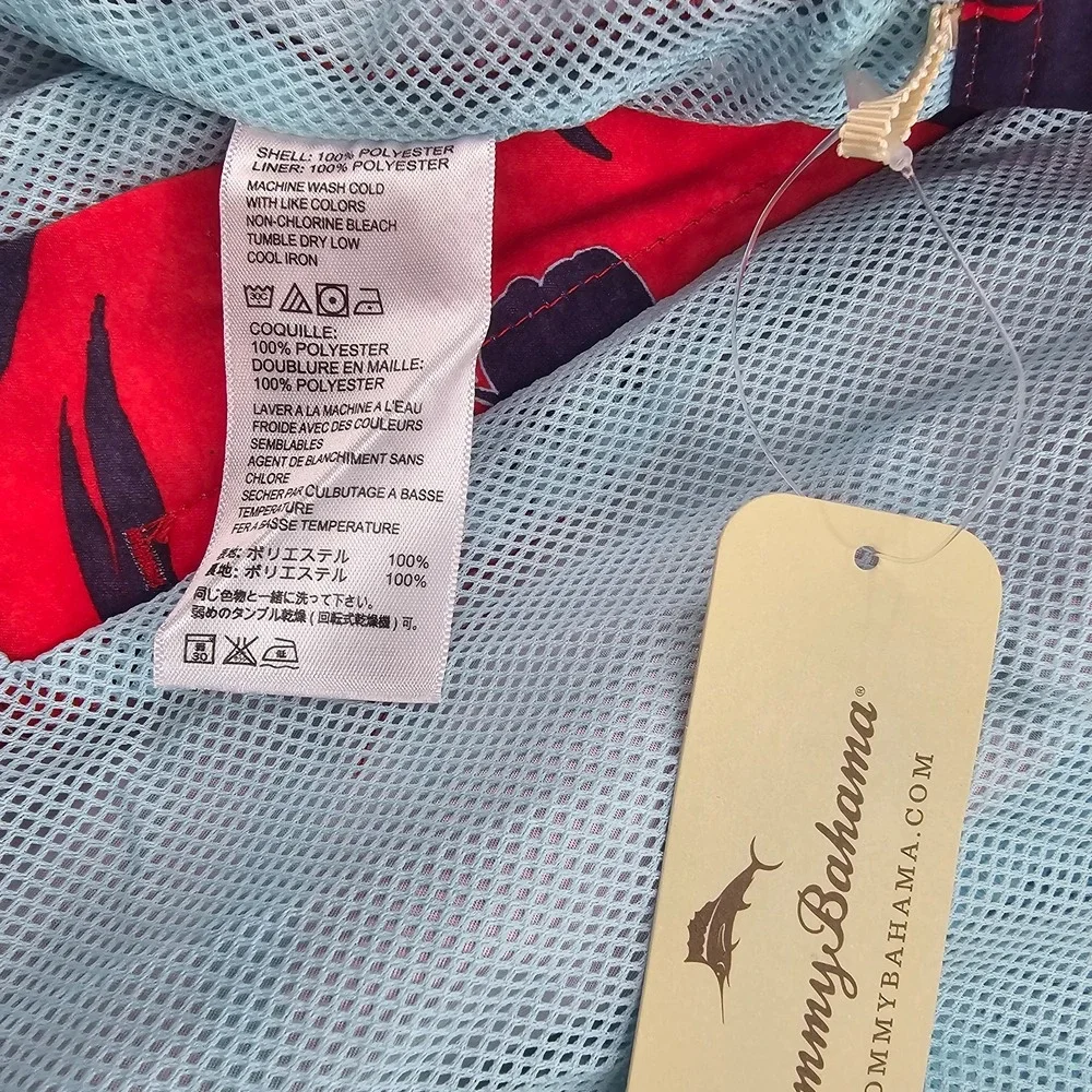 Tommy Bahama Relax trunks swimwear mens XXL 2XL pockets red ATR914571 floral